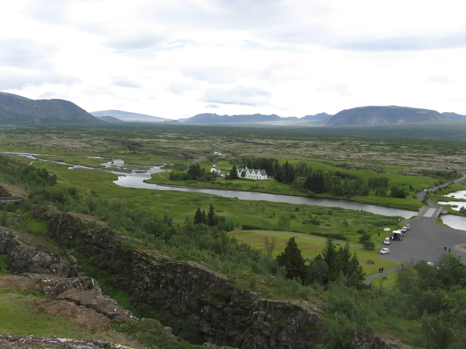 Landskapet vid Þingvellir nära Reykjavik