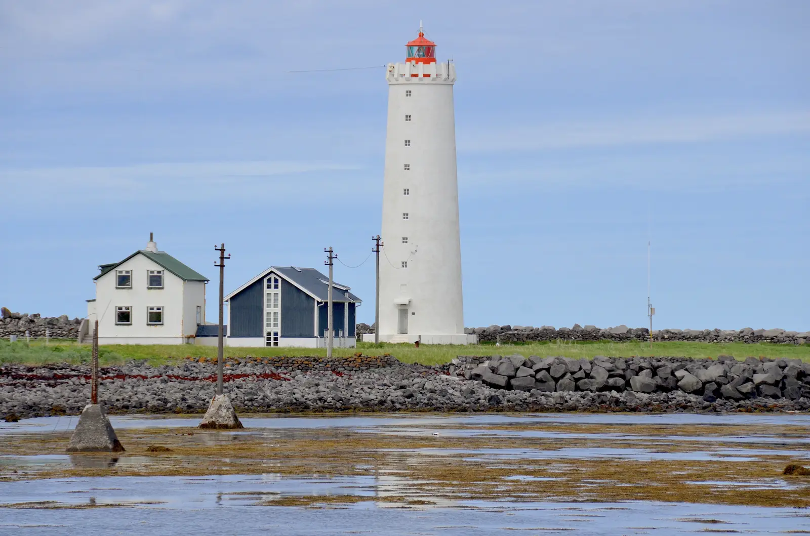 Grótta fyr på Seltjarnarnes utanför centrala Reykjavik